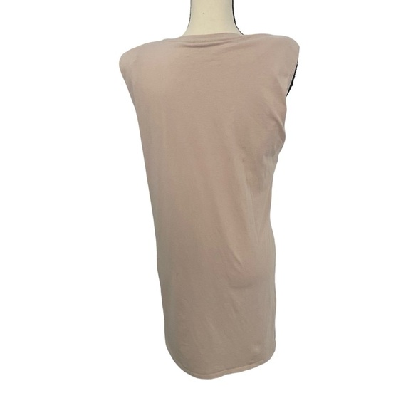 Abercrombie & Fitch Sz Medium Tan/Cream Shirt Dress Sleeveless Shoulder Pad Soft - Picture 5 of 11